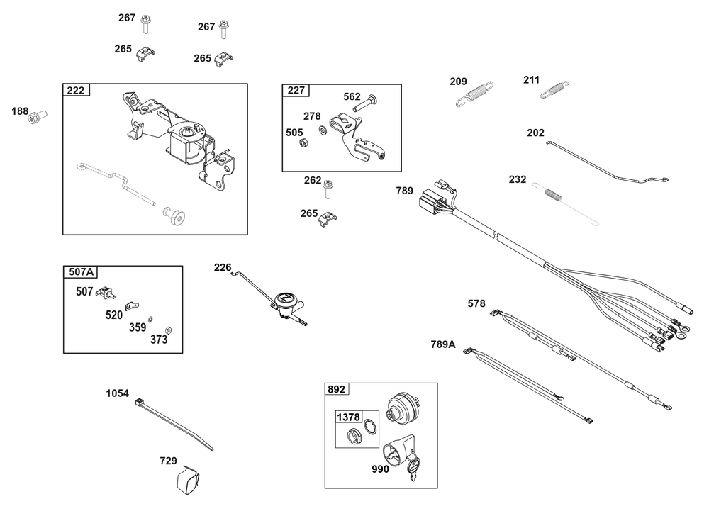 Controls Group Diagram and Parts List for 386447-0243-F1 200000 - 399999 Briggs and Stratton Engine